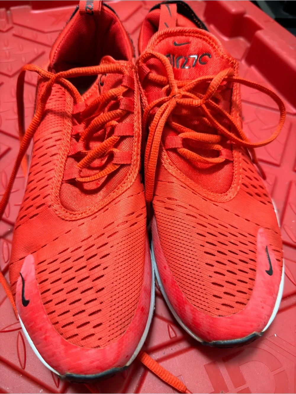Nike Red Sneakers with Black Swoosh and White Midsole